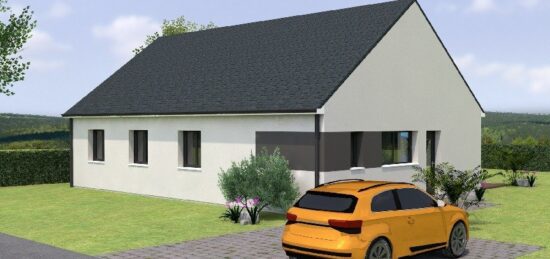 Plan de maison Surface terrain 102 m2 - 5 pièces - 3  chambres -  sans garage 