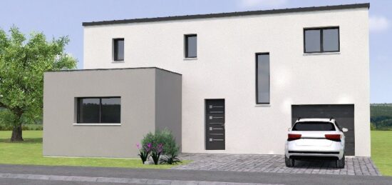 Plan de maison Surface terrain 110 m2 - 5 pièces - 4  chambres -  avec garage 