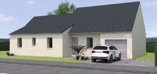 Plan de maison Surface terrain 105 m2 - 5 pièces - 3  chambres -  avec garage 