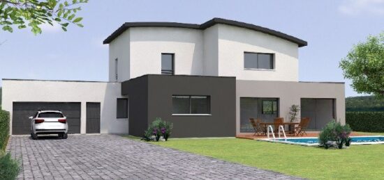 Plan de maison Surface terrain 195 m2 - 6 pièces - 4  chambres -  avec garage 