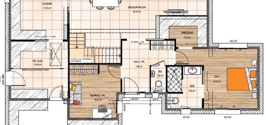 Plan de maison Surface terrain 190 m2 - 7 pièces - 4  chambres -  avec garage 