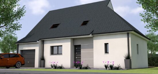 Plan de maison Surface terrain 123 m2 - 6 pièces - 4  chambres -  avec garage 