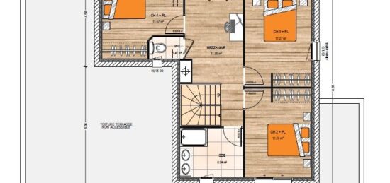 Plan de maison Surface terrain 150 m2 - 6 pièces - 4  chambres -  avec garage 
