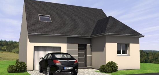 Plan de maison Surface terrain 91 m2 - 5 pièces - 3  chambres -  avec garage 