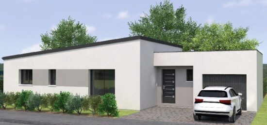 Plan de maison Surface terrain 84 m2 - 4 pièces - 2  chambres -  avec garage 