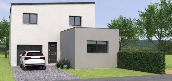 Plan de maison Surface terrain 117 m2 - 6 pièces - 4  chambres -  avec garage 