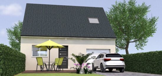 Plan de maison Surface terrain 80 m2 - 5 pièces - 3  chambres -  avec garage 