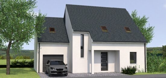 Plan de maison Surface terrain 125 m2 - 5 pièces - 5  chambres -  avec garage 