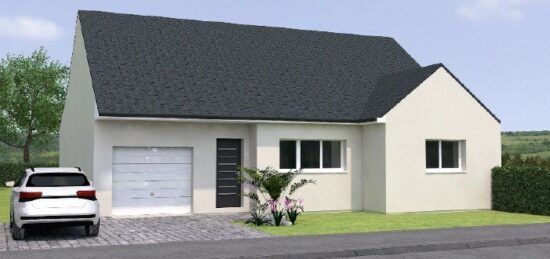 Plan de maison Surface terrain 98 m2 - 4 pièces - 2  chambres -  avec garage 