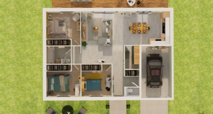 Plain-pied GI 3 ch Trendy 32016-4586modele620210611rISQ1.jpeg - Maisons Bernard Jambert