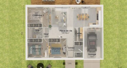 Plain-pied GI 3 ch Trendy 32016-4586modele720210611Ddxra.jpeg - Maisons Bernard Jambert