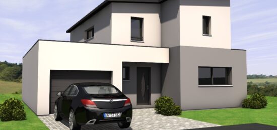 Plan de maison Surface terrain 109 m2 - 4 pièces - 2  chambres -  avec garage 
