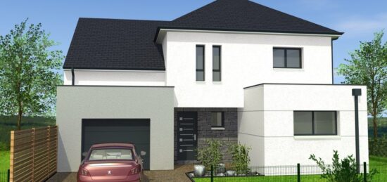 Plan de maison Surface terrain 115 m2 - 5 pièces - 3  chambres -  avec garage 