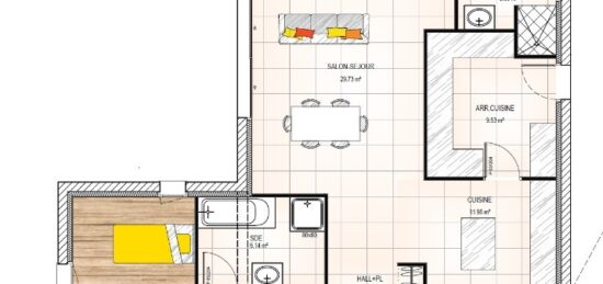 Plan de maison Surface terrain 115 m2 - 6 pièces - 4  chambres -  sans garage 