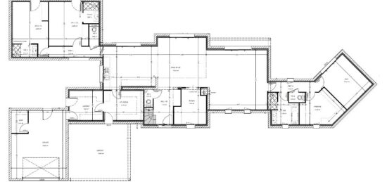 Plan de maison Surface terrain 180 m2 - 5 pièces - 5  chambres -  avec garage 