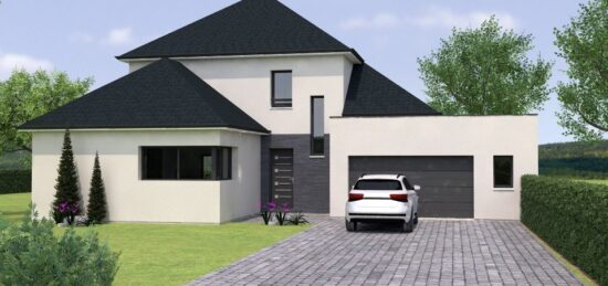 Plan de maison Surface terrain 155 m2 - 6 pièces - 4  chambres -  avec garage 