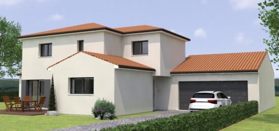 Plan de maison Surface terrain 150 m2 - 5 pièces - 4  chambres -  avec garage 
