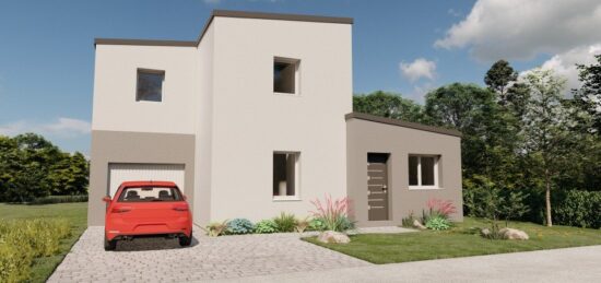 Plan de maison Surface terrain 102.22 m2 - 5 pièces - 4  chambres -  avec garage 