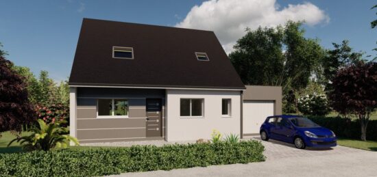 Plan de maison Surface terrain 97.66 m2 - 6 pièces - 4  chambres -  avec garage 