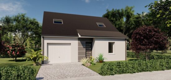 Plan de maison Surface terrain 87.22 m2 - 5 pièces - 3  chambres -  avec garage 