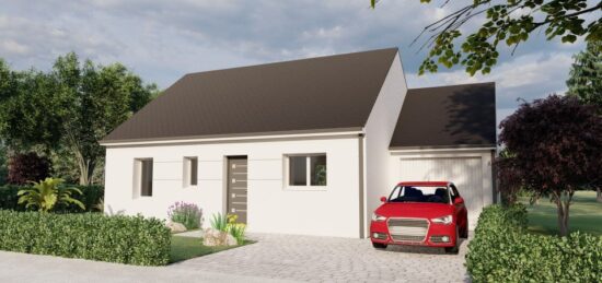 Plan de maison Surface terrain 95.99 m2 - 4 pièces - 4  chambres -  avec garage 