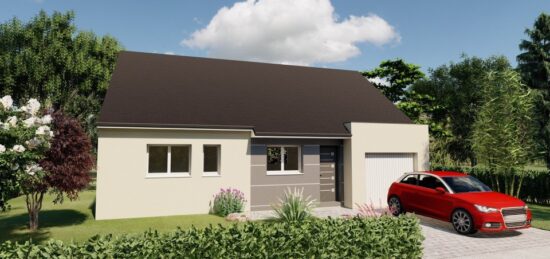 Plan de maison Surface terrain 99.33 m2 - 4 pièces - 4  chambres -  avec garage 
