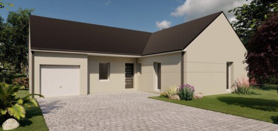 Plan de maison Surface terrain 96.29 m2 - 6 pièces - 4  chambres -  avec garage 