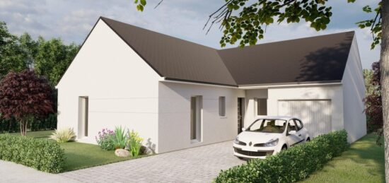 Plan de maison Surface terrain 104.08 m2 - 6 pièces - 4  chambres -  avec garage 