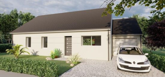 Plan de maison Surface terrain 99.45 m2 - 6 pièces - 4  chambres -  avec garage 