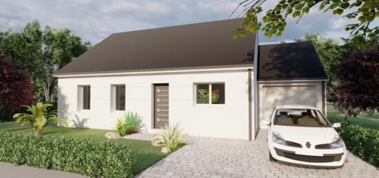 Plan de maison Surface terrain 79.34 m2 - 5 pièces - 3  chambres -  avec garage 
