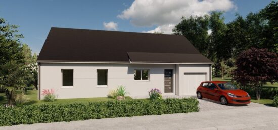 Plan de maison Surface terrain 94.52 m2 - 6 pièces - 4  chambres -  avec garage 