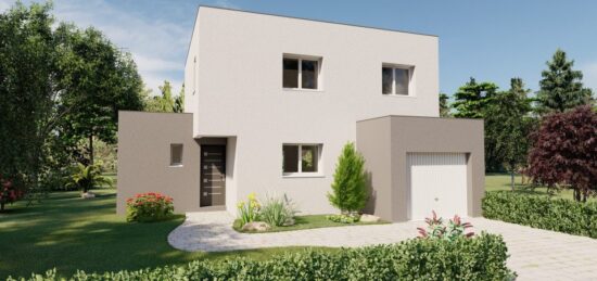 Plan de maison Surface terrain 107.19 m2 - 6 pièces - 5  chambres -  avec garage 