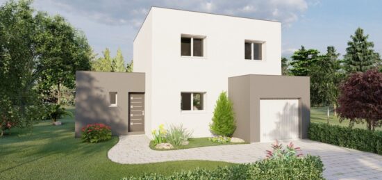 Plan de maison Surface terrain 99.13 m2 - 5 pièces - 4  chambres -  avec garage 