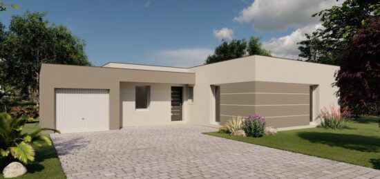 Plan de maison Surface terrain 96.29 m2 - 5 pièces - 4  chambres -  avec garage 