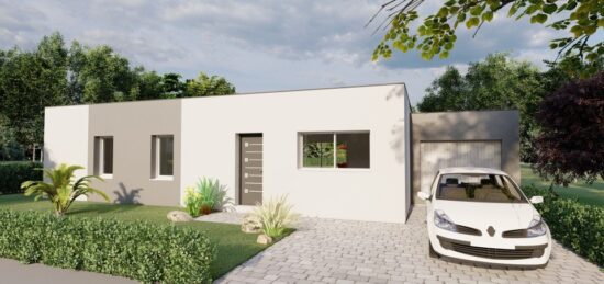 Plan de maison Surface terrain 99.45 m2 - 5 pièces - 4  chambres -  avec garage 