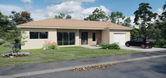 Plan de maison Surface terrain 129 m2 - 5 pièces - 5  chambres -  avec garage 