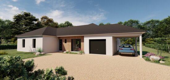Plan de maison Surface terrain 139 m2 - 5 pièces - 4  chambres -  avec garage 