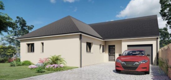 Plan de maison Surface terrain 128 m2 - 7 pièces - 5  chambres -  avec garage 