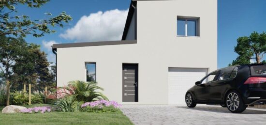 Plan de maison Surface terrain 70 m2 - 5 pièces - 3  chambres -  avec garage 