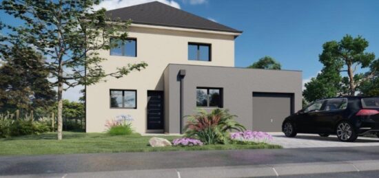 Plan de maison Surface terrain 107 m2 - 6 pièces - 4  chambres -  avec garage 