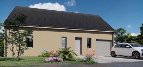 Plan de maison Surface terrain 69 m2 - 3 pièces - 1  chambre -  avec garage 